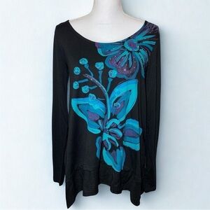 NWT Desigual Floral Rhinestone Boho Top  Women US Small or Euro Med